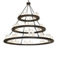 Meyda Lighting Loxley 72" 63-Light 3-Tier Oil Rubbed Bronze Shelburne Chandelier With Clear Frosted Acrylic Shade