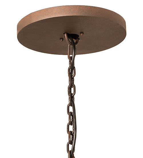 Meyda Lighting Loxley 72" Rusty Nail Escabroso Chandelier With Ambra Siena Idalight Shade
