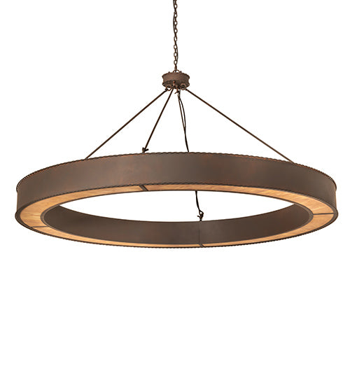 Meyda Lighting Loxley 72" Rusty Nail Escabroso Chandelier With Ambra Siena Idalight Shade