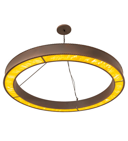 Meyda Lighting Loxley 72" Rusty Nail Escabroso Chandelier With Ambra Siena Idalight Shade
