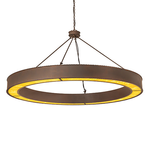 Meyda Lighting Loxley 72" Rusty Nail Escabroso Chandelier With Ambra Siena Idalight Shade