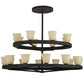 Meyda Lighting Loxley 75" 20-Light 2-Tier Dark Roast Piedmont Chandelier With Tawnyrock Idalight Shade Glass