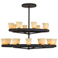 Meyda Lighting Loxley 75" 20-Light 2-Tier Dark Roast Piedmont Chandelier With Tawnyrock Idalight Shade Glass