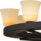 Meyda Lighting Loxley 75" 20-Light 2-Tier Dark Roast Piedmont Chandelier With Tawnyrock Idalight Shade Glass