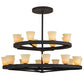 Meyda Lighting Loxley 75" 20-Light 2-Tier Dark Roast Piedmont Chandelier With Tawnyrock Idalight Shade Glass