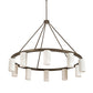 Meyda Lighting Loxley 76" 10-Light Bronze Needham Chandelier With White Statuario Idalight Shade