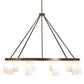Meyda Lighting Loxley 76" 10-Light Bronze Needham Chandelier With White Statuario Idalight Shade