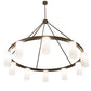 Meyda Lighting Loxley 76" 10-Light Bronze Needham Chandelier With White Statuario Idalight Shade