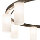 Meyda Lighting Loxley 76" 10-Light Bronze Needham Chandelier With White Statuario Idalight Shade