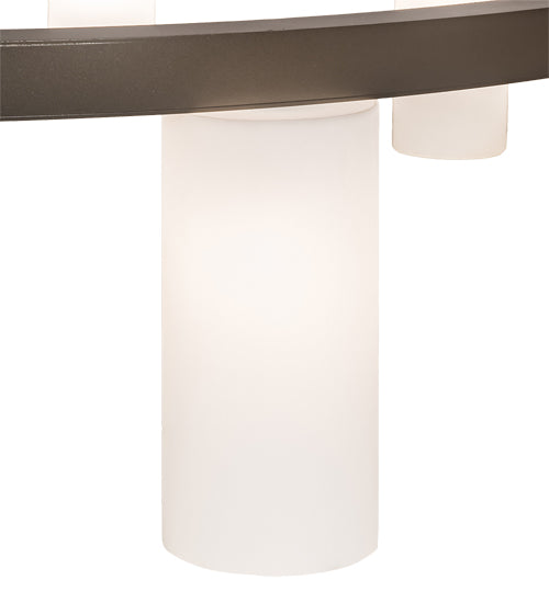 Meyda Lighting Loxley 76" 10-Light Bronze Needham Chandelier With White Statuario Idalight Shade