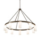 Meyda Lighting Loxley 76" 10-Light Bronze Needham Chandelier With White Statuario Idalight Shade