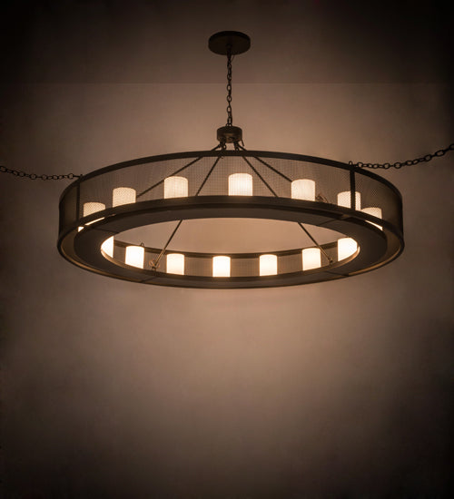 Meyda Lighting Loxley 78" 16-Light Timeless Bronze Golpe Chandelier With White Statuario Idalight Shade Glass