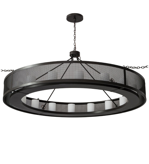Meyda Lighting Loxley 78" 16-Light Timeless Bronze Golpe Chandelier With White Statuario Idalight Shade Glass