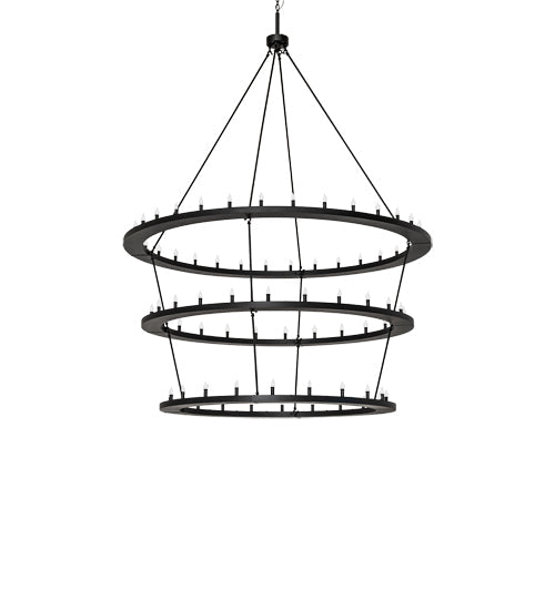 Meyda Lighting Loxley 80" 76-Light 3-Tier Textured Black Chandelier