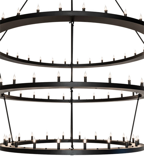 Meyda Lighting Loxley 80" 76-Light 3-Tier Textured Black Chandelier