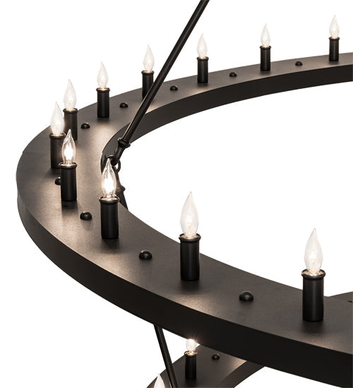 Meyda Lighting Loxley 80" 76-Light 3-Tier Textured Black Chandelier