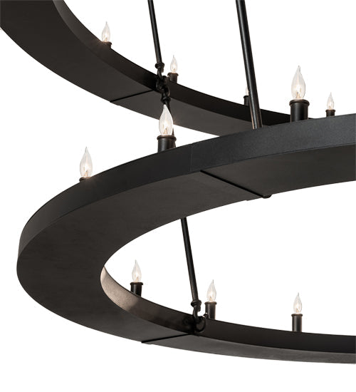 Meyda Lighting Loxley 80" 76-Light 3-Tier Textured Black Chandelier