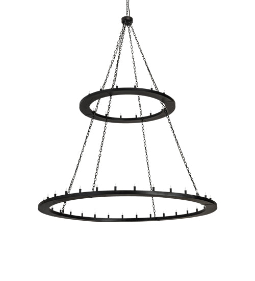 Meyda Lighting Loxley 84" 48-Light 2-Tier Textured Black Chandelier