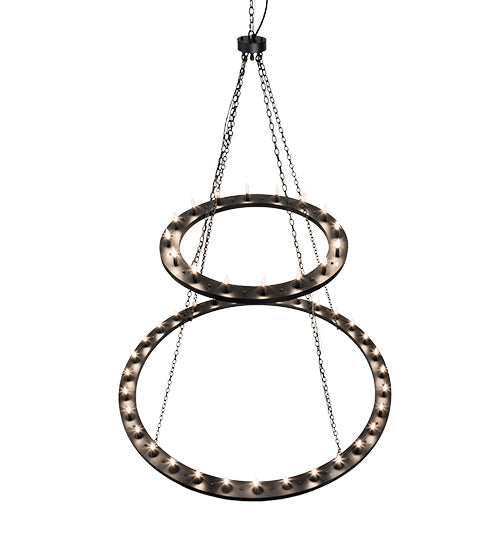 Meyda Lighting Loxley 84" 48-Light 2-Tier Textured Black Chandelier