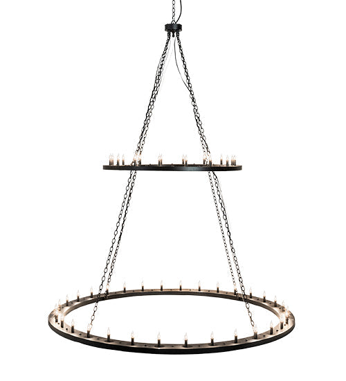 Meyda Lighting Loxley 84" 48-Light 2-Tier Textured Black Chandelier