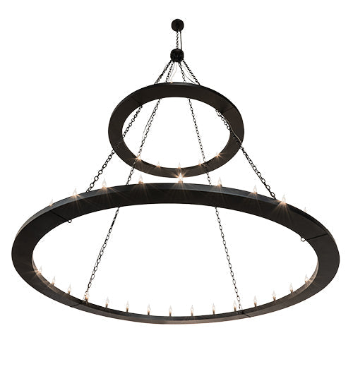 Meyda Lighting Loxley 84" 48-Light 2-Tier Textured Black Chandelier