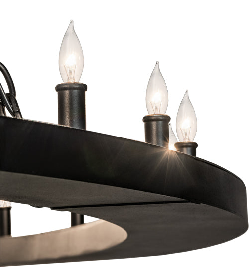 Meyda Lighting Loxley 84" 48-Light 2-Tier Textured Black Chandelier