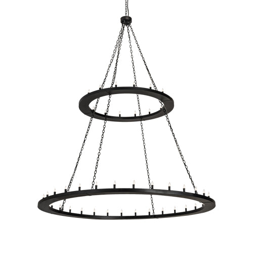 Meyda Lighting Loxley 84" 48-Light 2-Tier Textured Black Chandelier