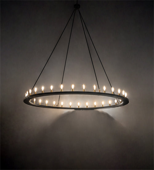 Meyda Lighting Loxley 94" 32-Light Solar Black & Brushed Brass Chandelier
