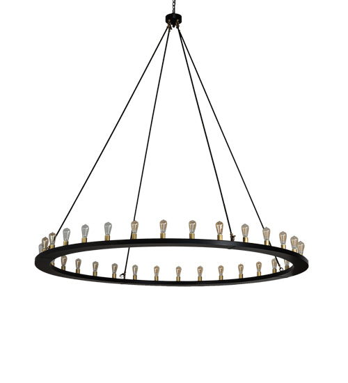 Meyda Lighting Loxley 94" 32-Light Solar Black & Brushed Brass Chandelier