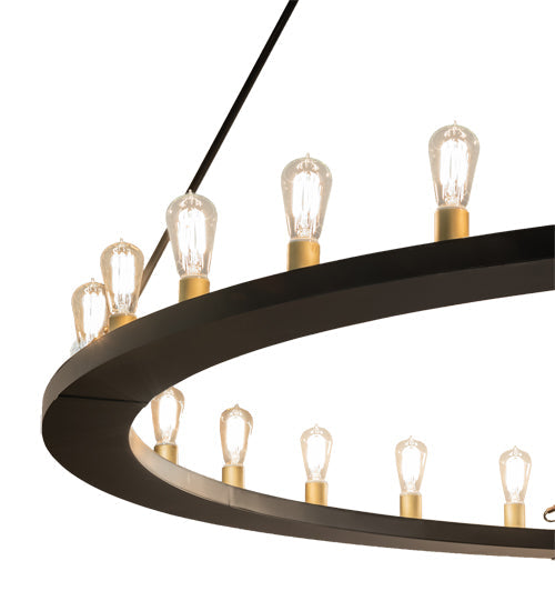 Meyda Lighting Loxley 94" 32-Light Solar Black & Brushed Brass Chandelier