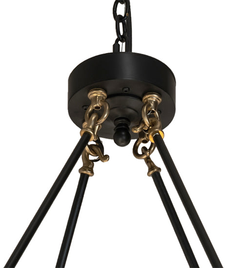 Meyda Lighting Loxley 94" 32-Light Solar Black & Brushed Brass Chandelier
