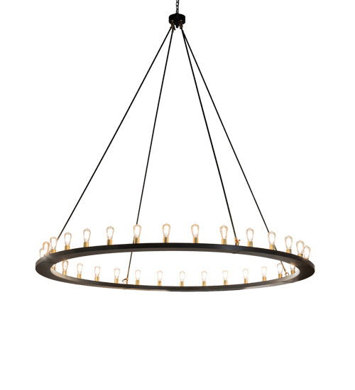 Meyda Lighting Loxley 94" 32-Light Solar Black & Brushed Brass Chandelier