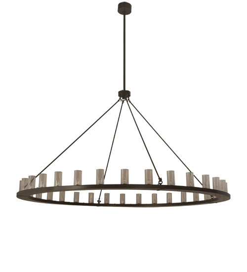 Meyda Lighting Loxley 96" 32-Light Timeless Bronze Chandelier With Clear Seeded Shade Glass