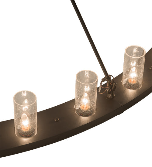 Meyda Lighting Loxley 96" 32-Light Timeless Bronze Chandelier With Clear Seeded Shade Glass