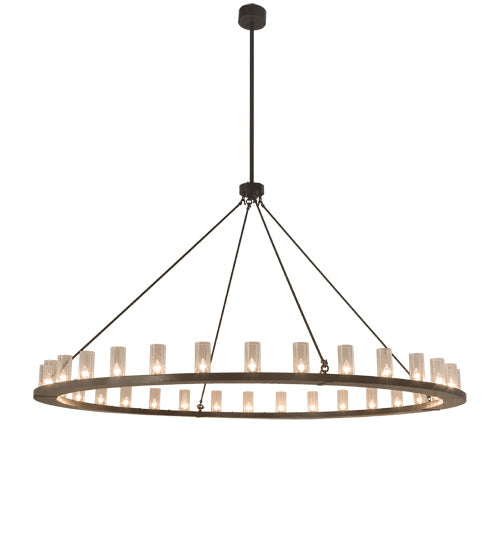 Meyda Lighting Loxley 96" 32-Light Timeless Bronze Chandelier With Clear Seeded Shade Glass