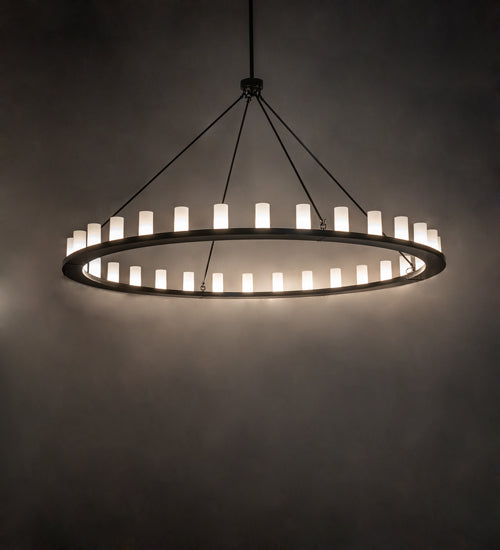 Meyda Lighting Loxley 96" 32-Light Timeless Bronze Chandelier With White Statuario Idalight Shade