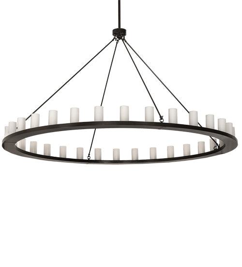 Meyda Lighting Loxley 96" 32-Light Timeless Bronze Chandelier With White Statuario Idalight Shade