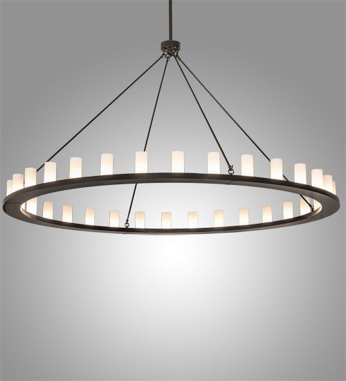 Meyda Lighting Loxley 96" 32-Light Timeless Bronze Chandelier With White Statuario Idalight Shade