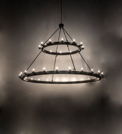 Meyda Lighting Loxley 96" 36-Light 2-Tier Solar Black Chandelier