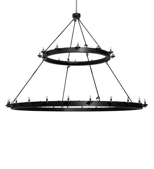 Meyda Lighting Loxley 96" 36-Light 2-Tier Solar Black Chandelier