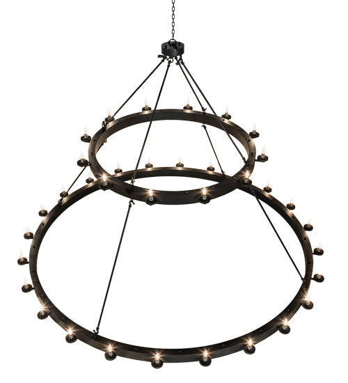 Meyda Lighting Loxley 96" 36-Light 2-Tier Solar Black Chandelier
