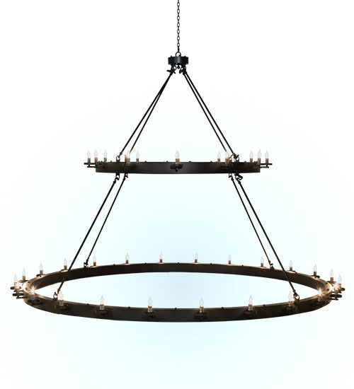 Meyda Lighting Loxley 96" 36-Light 2-Tier Solar Black Chandelier