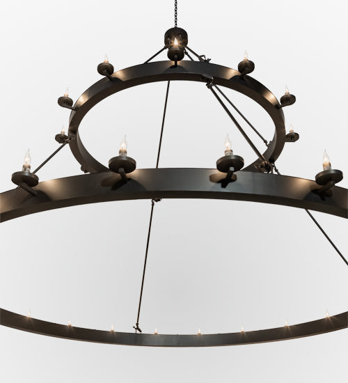 Meyda Lighting Loxley 96" 36-Light 2-Tier Solar Black Chandelier