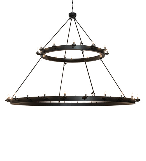 Meyda Lighting Loxley 96" 36-Light 2-Tier Solar Black Chandelier