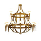 Meyda Lighting Lubovich 72" 18-Light 2-Tier Gilded Gold Chandelier With Gold Scavo Shade Glass