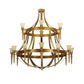 Meyda Lighting Lubovich 72" 18-Light 2-Tier Gilded Gold Chandelier With Gold Scavo Shade Glass
