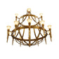 Meyda Lighting Lubovich 72" 18-Light 2-Tier Gilded Gold Chandelier With Gold Scavo Shade Glass
