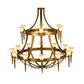 Meyda Lighting Lubovich 72" 18-Light 2-Tier Gilded Gold Chandelier With Gold Scavo Shade Glass