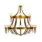 Meyda Lighting Lubovich 72" 18-Light 2-Tier Gilded Gold Chandelier With Gold Scavo Shade Glass
