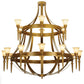 Meyda Lighting Lubovich 72" 18-Light 2-Tier Gilded Gold Chandelier With Gold Scavo Shade Glass